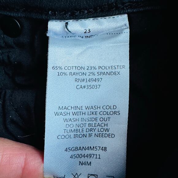 Joe's Jeans Black High Rise Skinny Ankle Cotton Spandex Jeans Size 23 - Picture 9 of 10